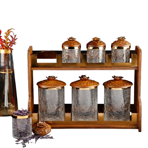 پاسماوری دو طبقه ایستاده چوب فلز گل