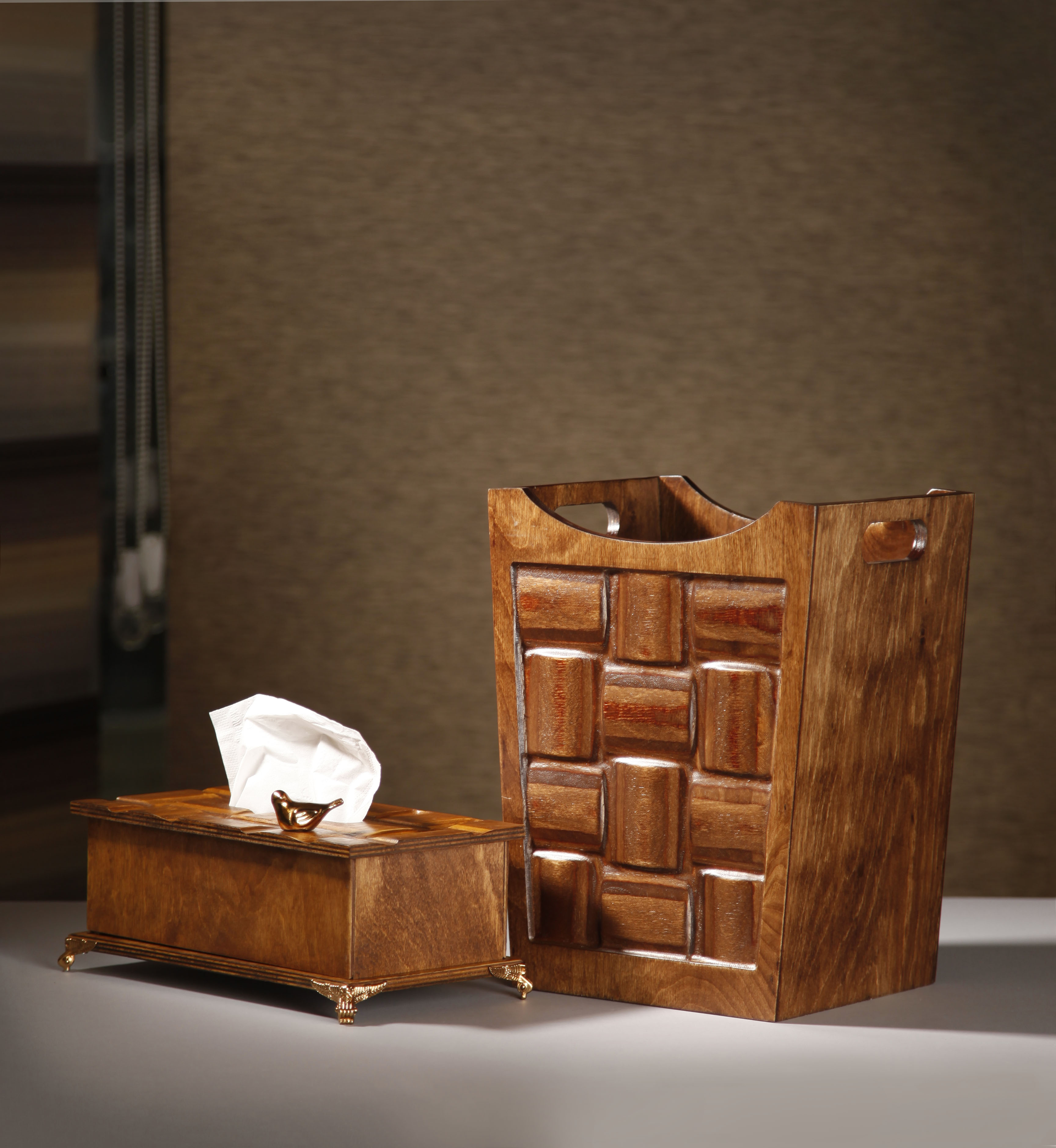 سطل چوبی طرح مربع