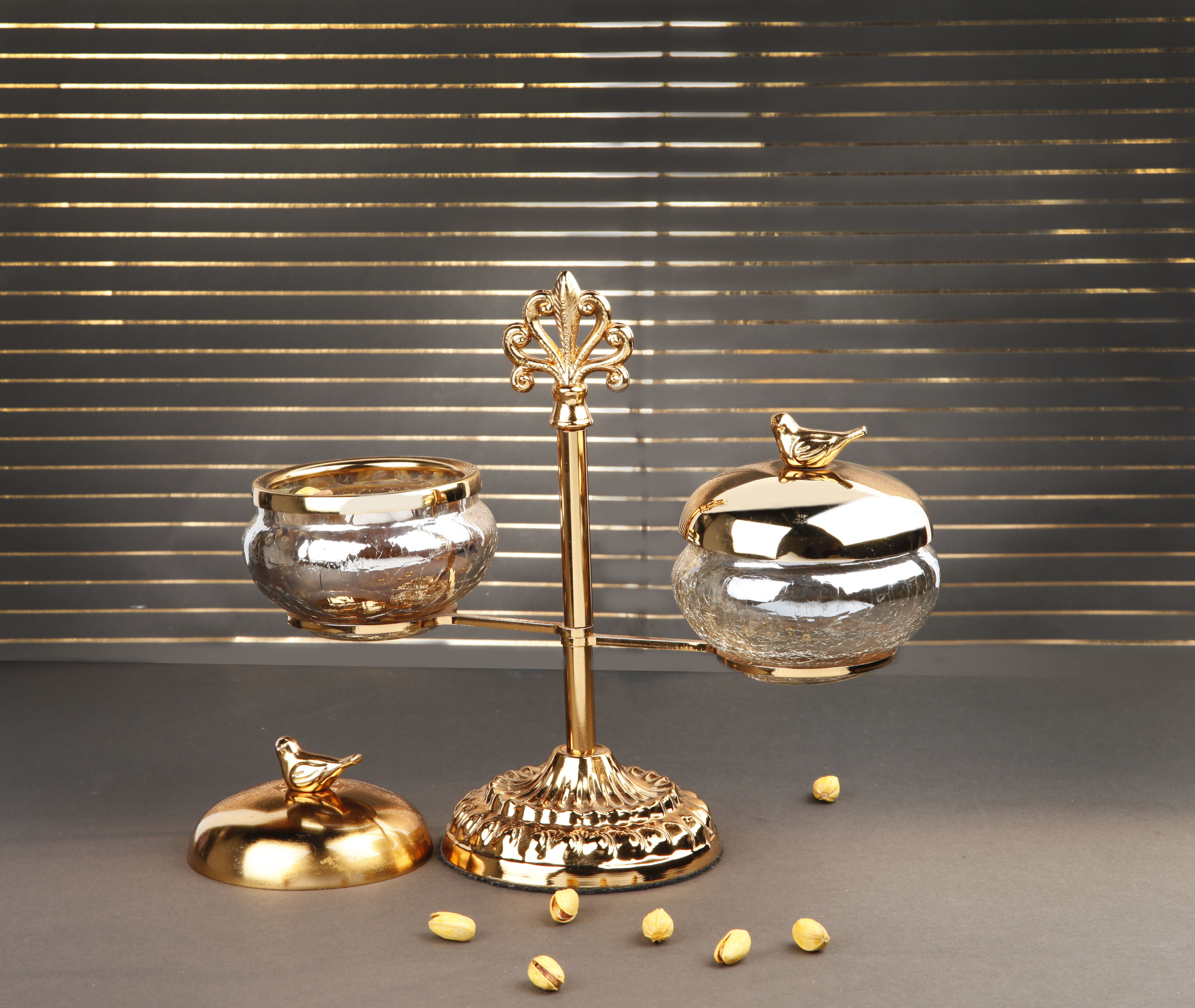 اردو پیاله آبگز همسطح 2تایی برنز