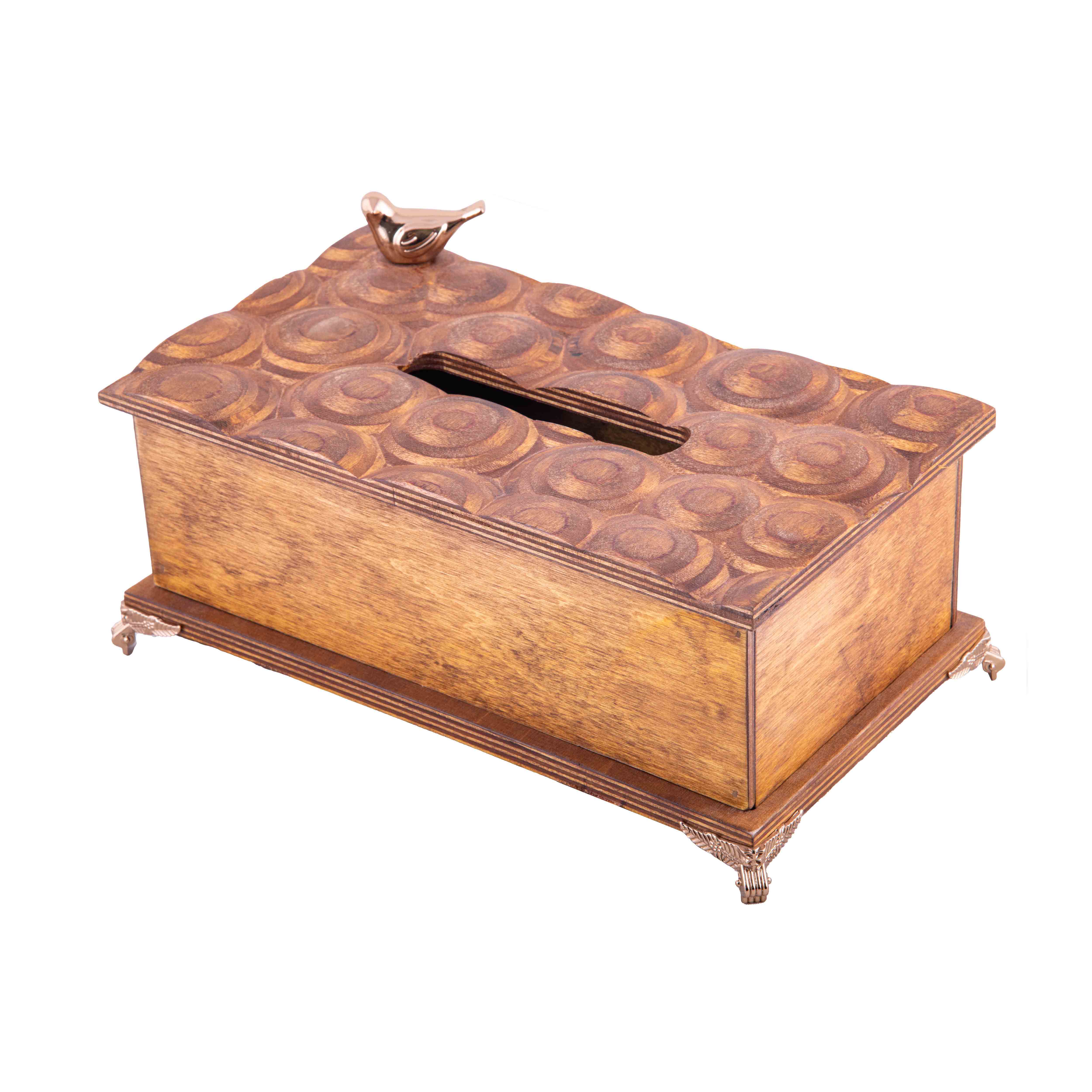 جا دستمال چوبی طرح دايره بزرگ