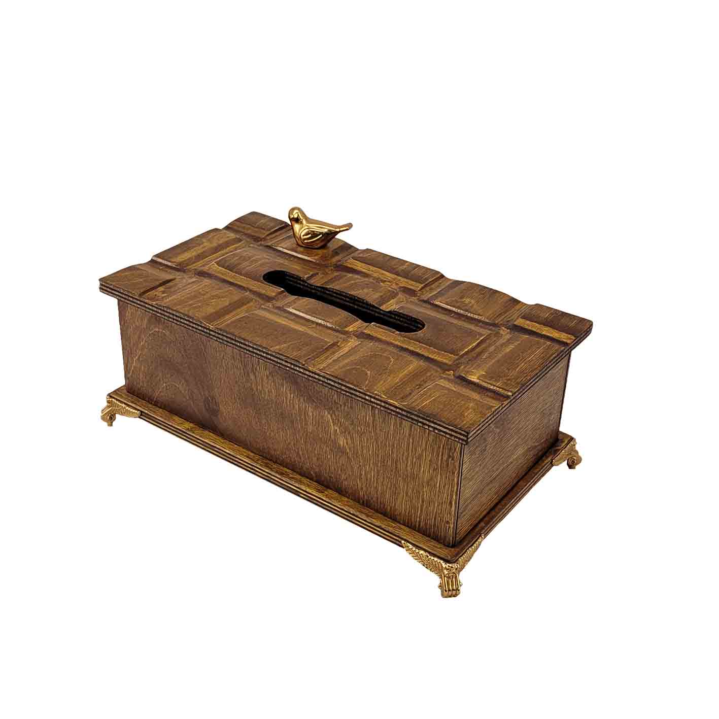 جا دستمال چوبی مربعی