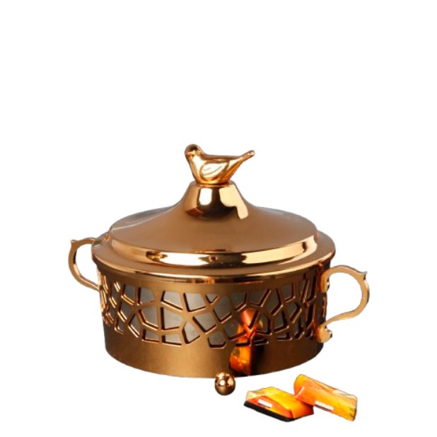 قندان فلزی بزرگ طرح پرده‌ای برنز