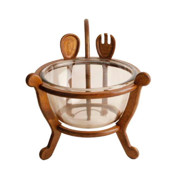 سالادخوری چوبی دسته‌دار